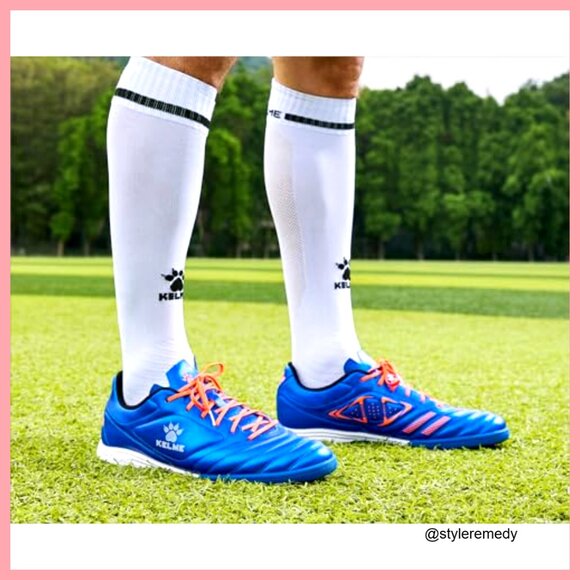 Faux Leather Turf Soccer Cleats, Lace-Up Athletic Shoes for Indoor main image 4